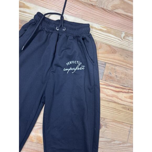 "Perfectly Imperfect" Women’s Small Joggers Black - Picture 2 of 5